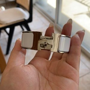 Hermès Click H Bracelet White